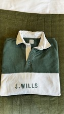 Jack Wills Men’s Rugby Top Green and White Size S Excellent Condition