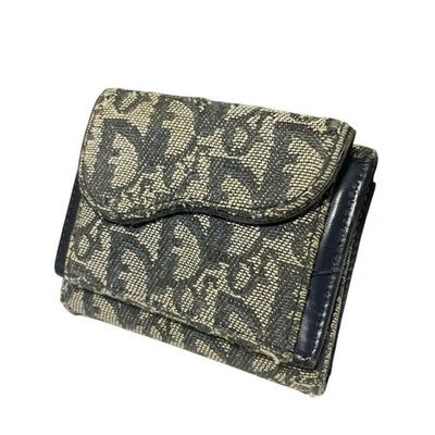 Christian Dior Trotter Saddle Wallet Olive Beige Canvas Trifold Geldbörse... - Bild 1 von 4
