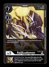 ST13-13 RaijiLudomon 5 Rare Holo Black Digimon Card CCG