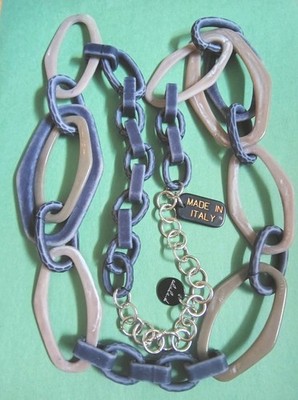 Chunky ALISIA D Made in Italy Signed Colorful ACRYLIC Beaded Necklace 