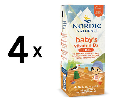 4 x Nordic Naturals Baby's Vitamin D3, 400 IU - 22.5 ml. (681,25 EUR/L)