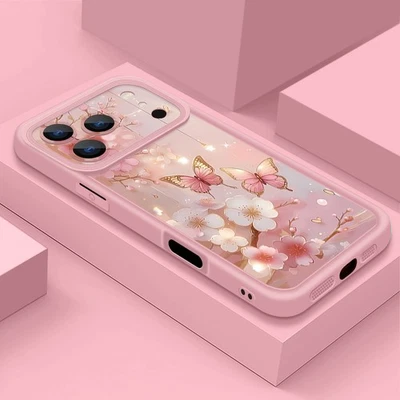 MARKENLOS Stoßfeste Mädchen Schmetterling Hülle für iPhone 17 Pro Max 16 15 14 13 12 Case