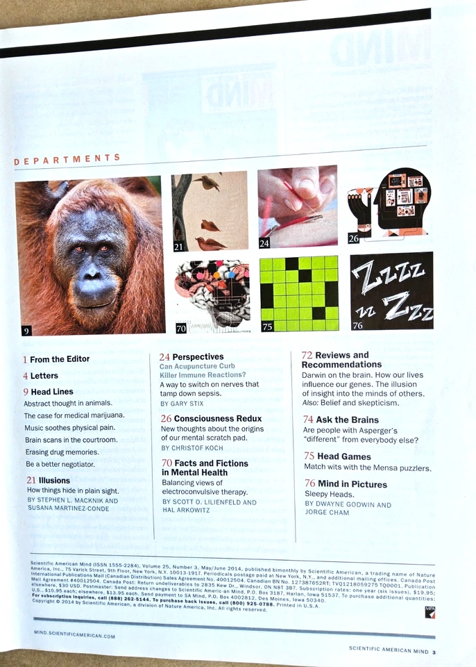 2 Scientific American MIND magazines May/June 2014, Jan/Feb 2015 Foto 3 de 4