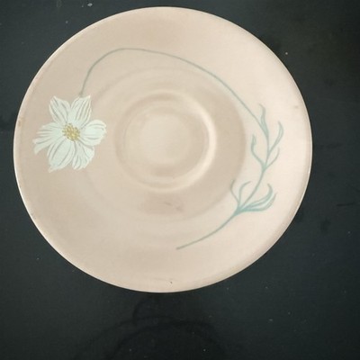 Russel Wright Melamine Flowertime Saucer Pink White Daisy