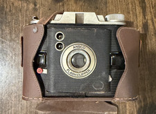 Vintage Ansco Flash Clipper Camera w/ Original Leather Case - Untested Used