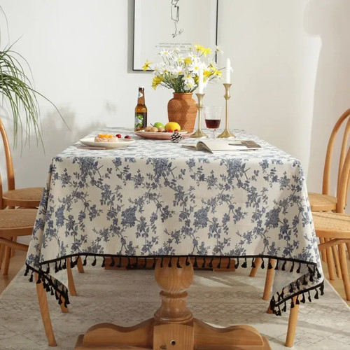 Ins Floral Tischdecken Retro Baumwolle Leinen Couchtisch Essdecke Tischdecke - Bild 7 von 38