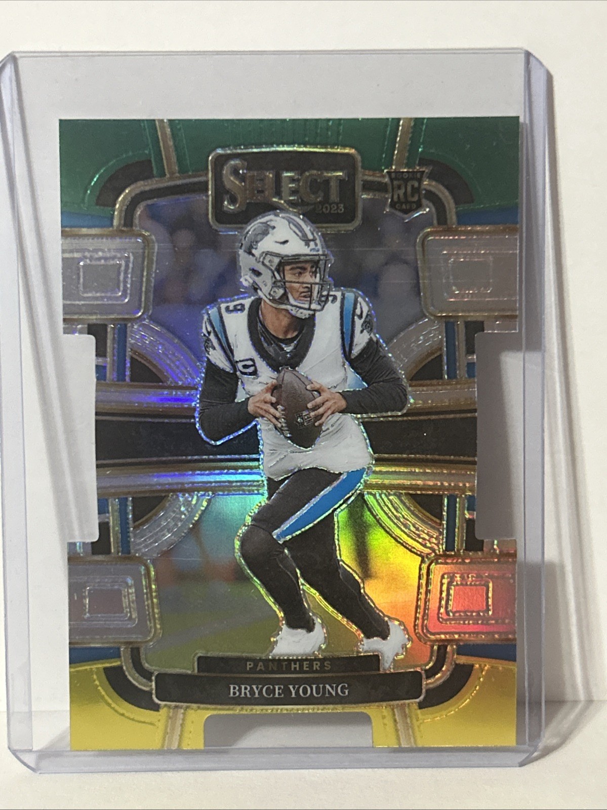 2023 Panini Select - Concourse Bryce Young #14 Green & Yellow Prizm Die-Cut (RC)