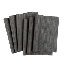 Heat Resistant Non-skid PVC Table Mats Woven Placemats Dark Gray Set of 6
