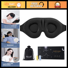 Luxury 3D Sleep Eye Mask for Side Sleepers, Light Blocking, Soft Travel Blindfol