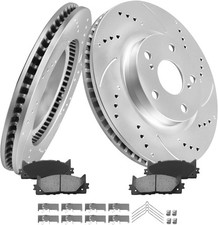 MOTOREVO Front Brake Rotors Kit for Camry 2007-2017 High-Carbon Alloy Drilled