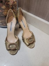 Manolo Blahnik Satin Jewel Buckle Pumps Vintage 36 US 6