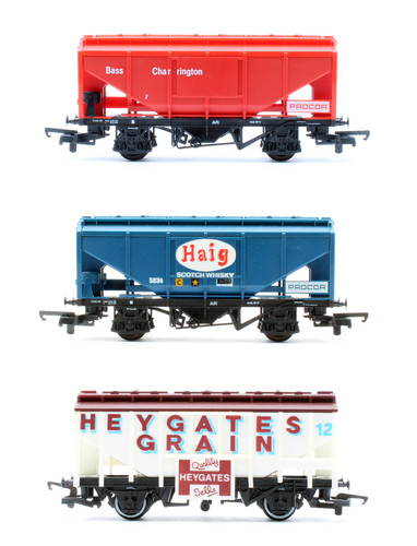 HORNBY/LIMA CALIBRE 'OO' R238/305653/305651 RASTRILLO DE 3 VAGONES TOLVA SURTIDOS | Zustand: Used