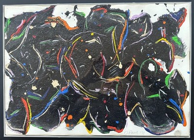 Original Signed David Paul Mid-Century Abstract Oil Painting 1971  in NY Times