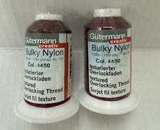 2 Gutermann 4450 Bulky Nylon Thread Overlocking Textured Burgundy Red New Italy