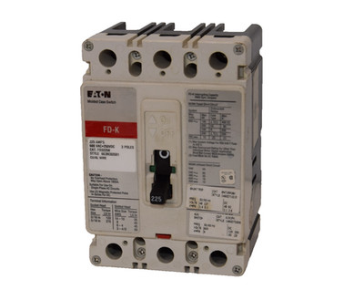 Eaton FD3225K Circuit Breaker 225A 225 Amp 3P 600V FD-K w/ shunt trip SNT1RP08K