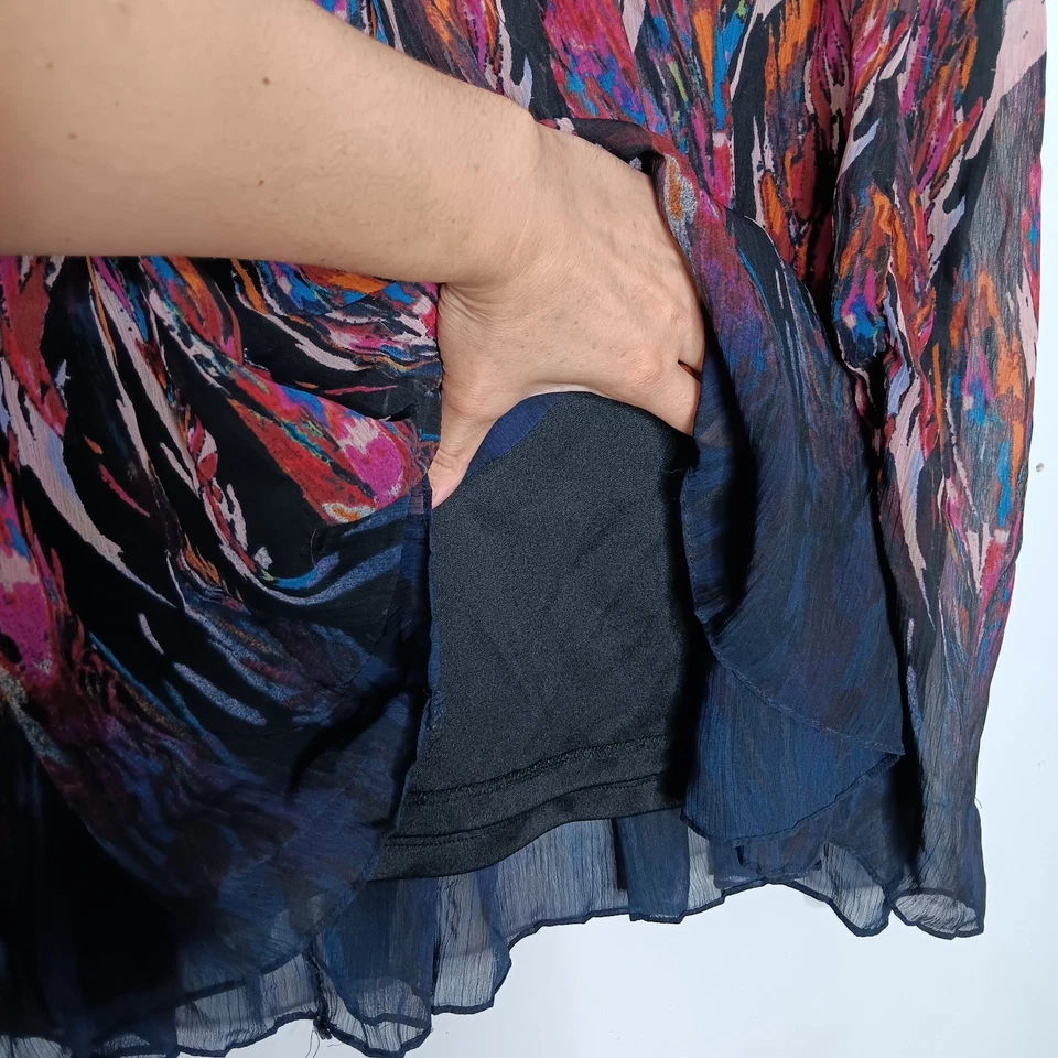 Falda midi boho abstracta talla grande Lane Bryant para mujer 18/20 fluida vibrante artística Foto 2 de 4