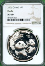 China   2006    PANDA SILVER   1 oz   31.103 GRAM     NGC MS 69   10 YUAN