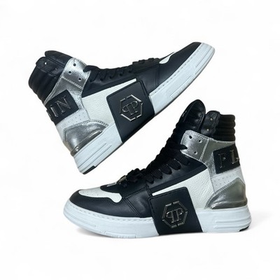 Philipp Plein Herren Sneaker Phantom Kick$ Weiß Schwarz Größe 41