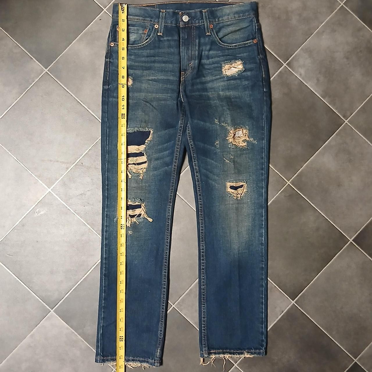 LEVIS 511 32X30 DISTRESSED BLUE DENIM PANTS