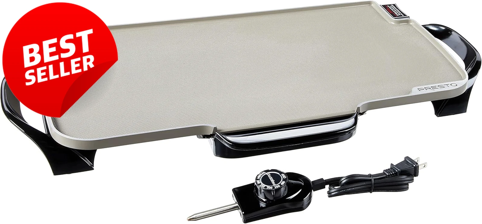 22-Inch Electric Ceramic Griddle Removable Handles Grey US