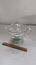 6" two piece citrus juicer clear with green