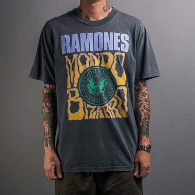 Vintage 90 s Ramones Mondo Bizarro Charcoal T-Shirt Unisex Reprint S-5XL