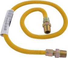 48 Inch X 3/8 Inch OD Flexible Gas Line Connector with (2) 1/2 Inch MIP Fitting