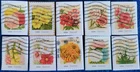 US Stamps Vintage Flower Seed Packets Stamps Used Set of 10 On Paper 4754-4763