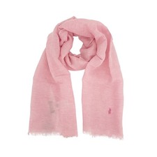 POLO RALPH LAUREN Micro-Houndstooth Linen-Cotton Scarf in Pink  White