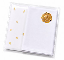 Father of the Bride Wedding Handkerchief White Cotton Gold Leaf Keepsake Gift