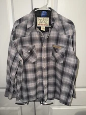 West Coast Choppers Jesse James Pearl Snap Shirt Mens Large Chamois
