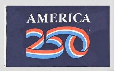 America 250 Blue Premium Quality 3x5 3'x5' Woven Poly Nylon 68D Flag Banner.