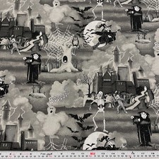 2006 Fabric Traditions Glitter Halloween Cotton Fabric by the HALF YARD