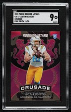 2020 Panini Rookies & Stars Crusade Pink 13/50 Justin Herbert SGC 9 MINT 04cw