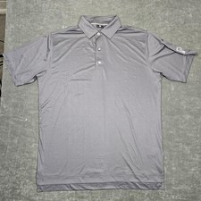 FootJoy Polo Shirt Mens Large Gray Geometric Golf Performance Stretch Sport