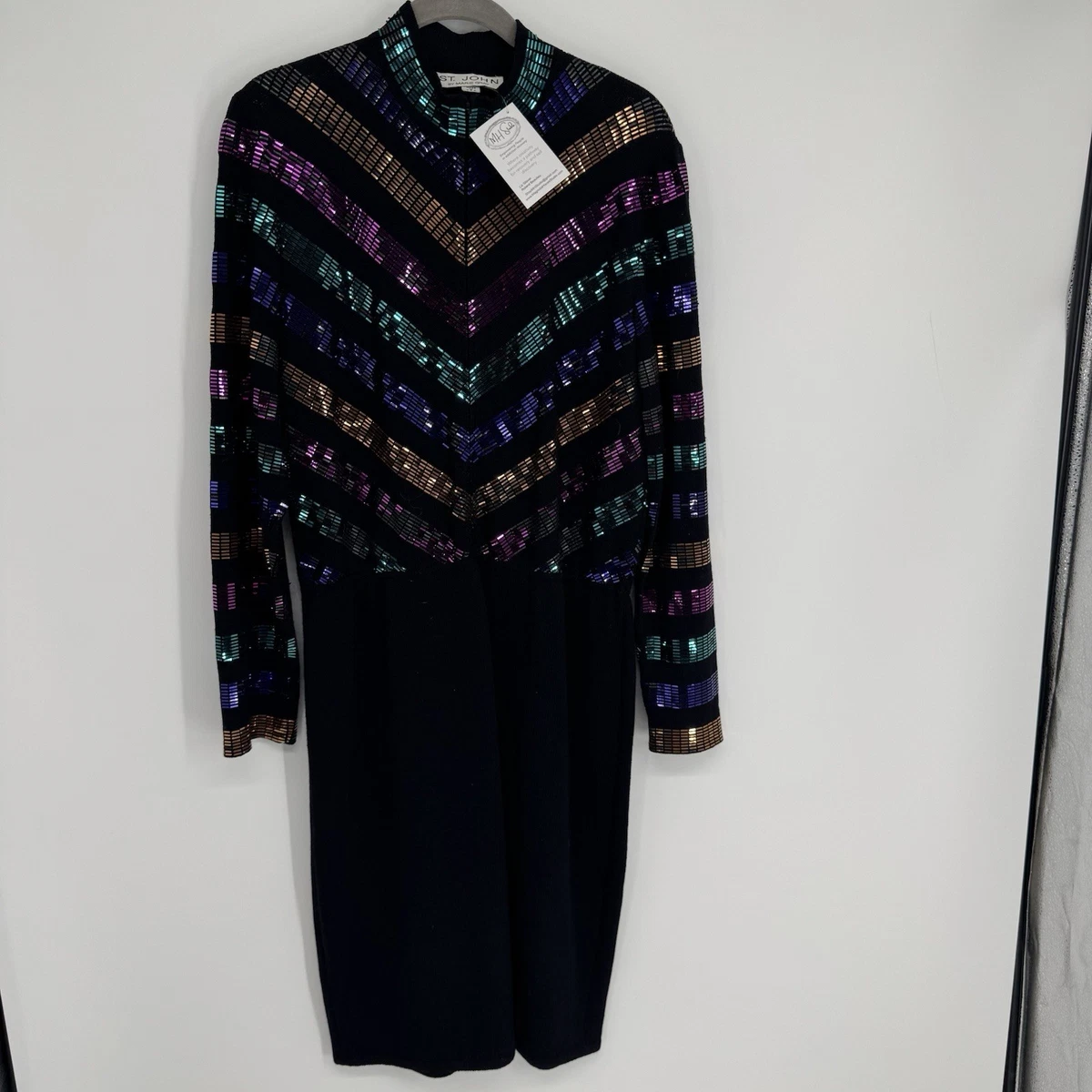 st john knit dresses on ebay NWT St. John Collection purple Dress Topper Sequins Knit Women's size 6