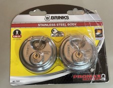 Brinks Stainless Steel 70mm Keyed Discus Padlock with 5/8 Shackle 2 pack
