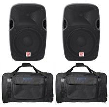 2 Rockville SPGN128 12" 2400W DJ PA Speakers 8-Ohm Weatherproof Speaker Bags
