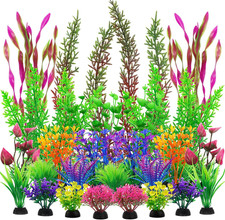 25Pcs Colorful Aquarium Artificial Plastic Plants Decoration, Grass Aquarium Dec