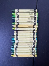 Crayola Crayons Green Shades Lot Some Retired 19 Crayons