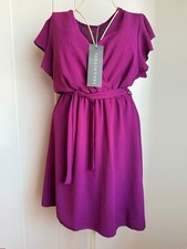 Kleid, beerenfarben, Midi, Damen, Onesize, Frau Huegel, Flügelärmel, NEU+Etikett