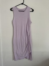 Nine West Women's Lilac Ruched  Sleeveless Fitted Dress Size Large