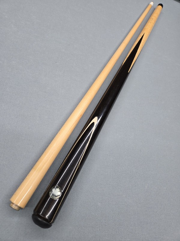 4 Point Ebony Dufferin Silver Leaf Pool Cue