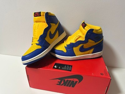 Nike Air Jordan 1 High OG Retro Women Sz 7 FD2596 700 Varsity Maize Game Royal