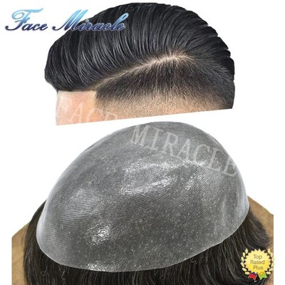 Thin Skin Men's Hairpiece Human Hair System for Men Toupee Natural PU Hair Units