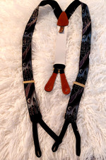 Trafalgar Suspenders Silk Night City Skyline Ltd Edition Vtg.Blue/Black Adj. O/S