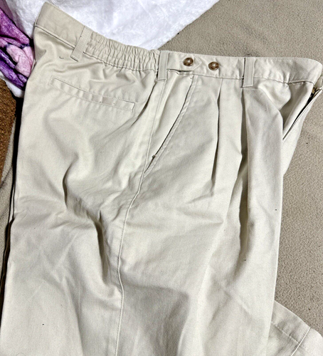 Knightsbridge Pleated Front Mens Pants 38x32 Adjustable waist Beige/Sand/Tan - Picture 10 of 10