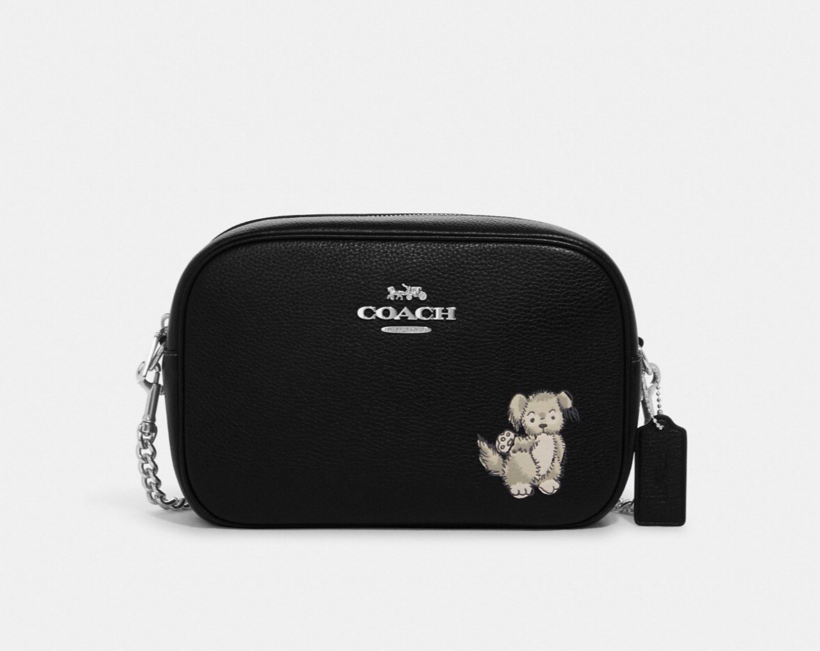 NWT Coach CC791 Jamie Camera Bag With Happy Dog in Refine Pebble