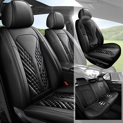 For DODGE DART 2013-2016 SUV Car PU Leather 5 Seat Covers Full Set Cushion Black