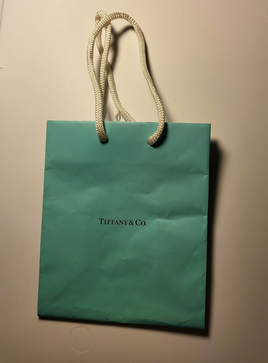 Tiffany & Co. Small Blue Paper Shopping Gift Bag White
